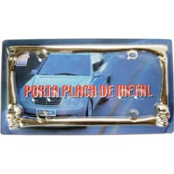 Portaplaca Metálico Calavera