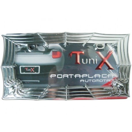 Portaplaca Metálico Arañas