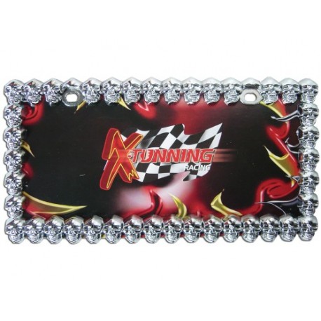 Porta Placa Metálico Calavera