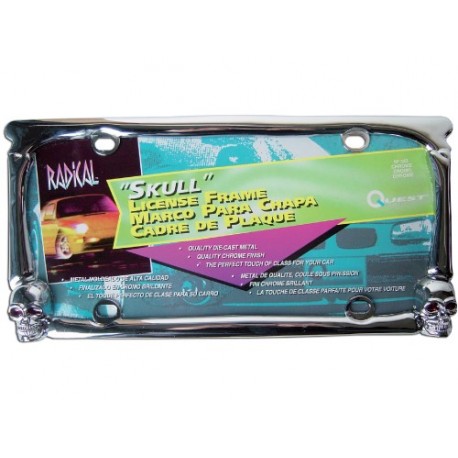 Portaplaca Metálico Calavera