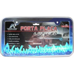 Portaplaca LED Flamas Azul