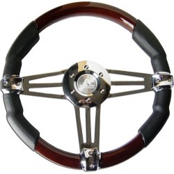 Volante de Piel y Madera