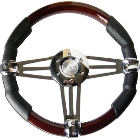 Volante de Piel y Madera