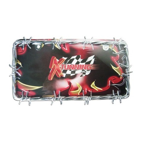 Portaplaca Metálico Púas Grandes