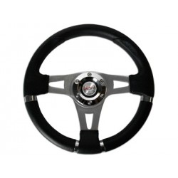 Volante Deportivo Negro/Cromo