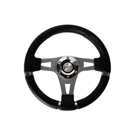 Volante Deportivo Negro/Cromo