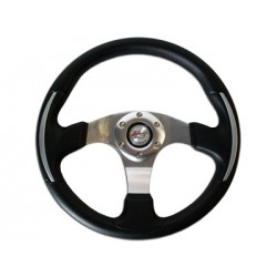 Volante Deportivo Negro/Cromo