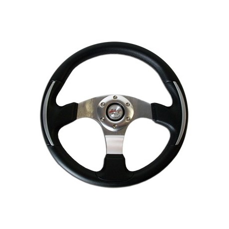 Volante Deportivo Negro/Cromo