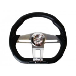 Volante Deportivo Negro/Cromo