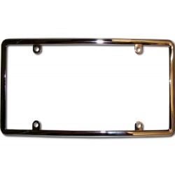 Portaplaca Metálico Cromado Delgado