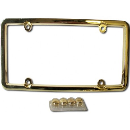 Portaplaca Metálico Dorado Grueso