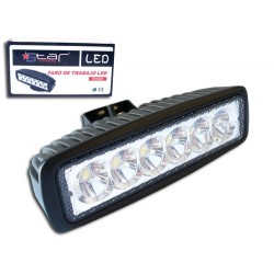 Faro rectangular metalico 16x4.5 6 leds 18 w pieza